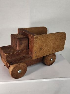 Vtg 1968 Antique 10" inch.  Toy Truck Hand Made Wooden  Collectible